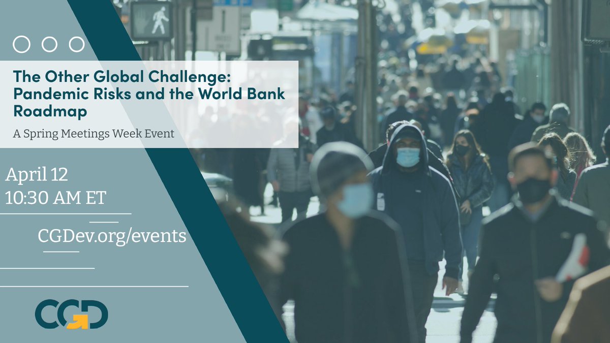 To better prepare for future pandemic threats, what scale is needed at the @WorldBank and at the @Pandemic_Fund? Join us Wednesday to learn more! Ft. @MaEllenSirleaf @Tharman_S @MamtaMurthi @creynoldsdc & @glassmanamanda cgdev.org/event/other-gl…