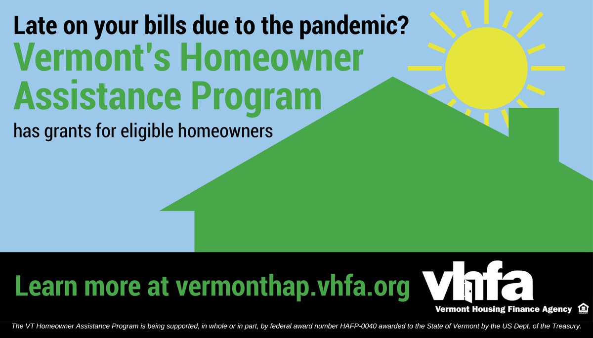 The #Vermont Homeowner Assistance Program will no longer accept new applications after Monday, June 12th. VHAP helps #homeowners with overdue mortgage payments, utility bills, property taxes, and property association charges. Learn more and how to apply: vhfa.org/news/blog/home…