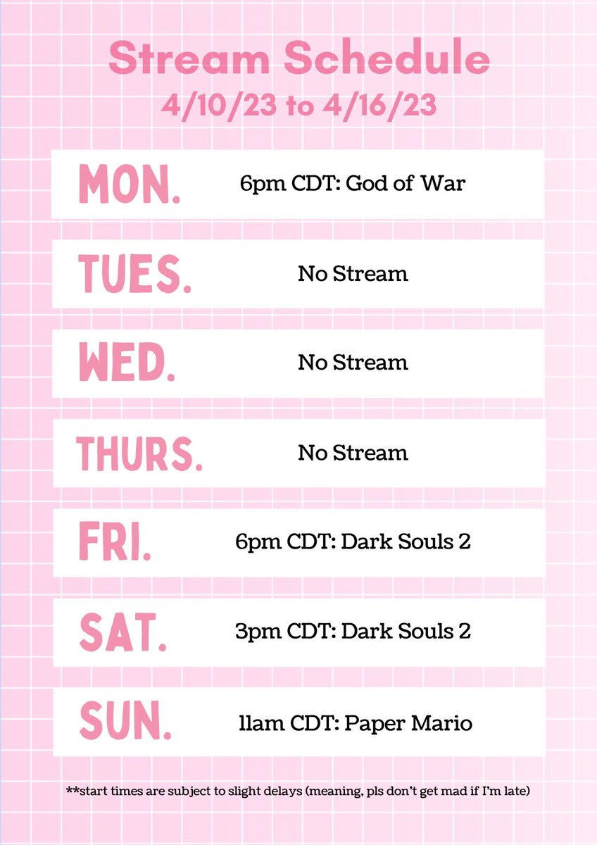 phoenixdowner's tweet image. ✨ stream schedule for 4/10-4/16 ✨

maybe Dark Souls 2 will go a little better this time 🫠 hope to see y’all around sometime this week!

twitch.tv/phoenix_downer