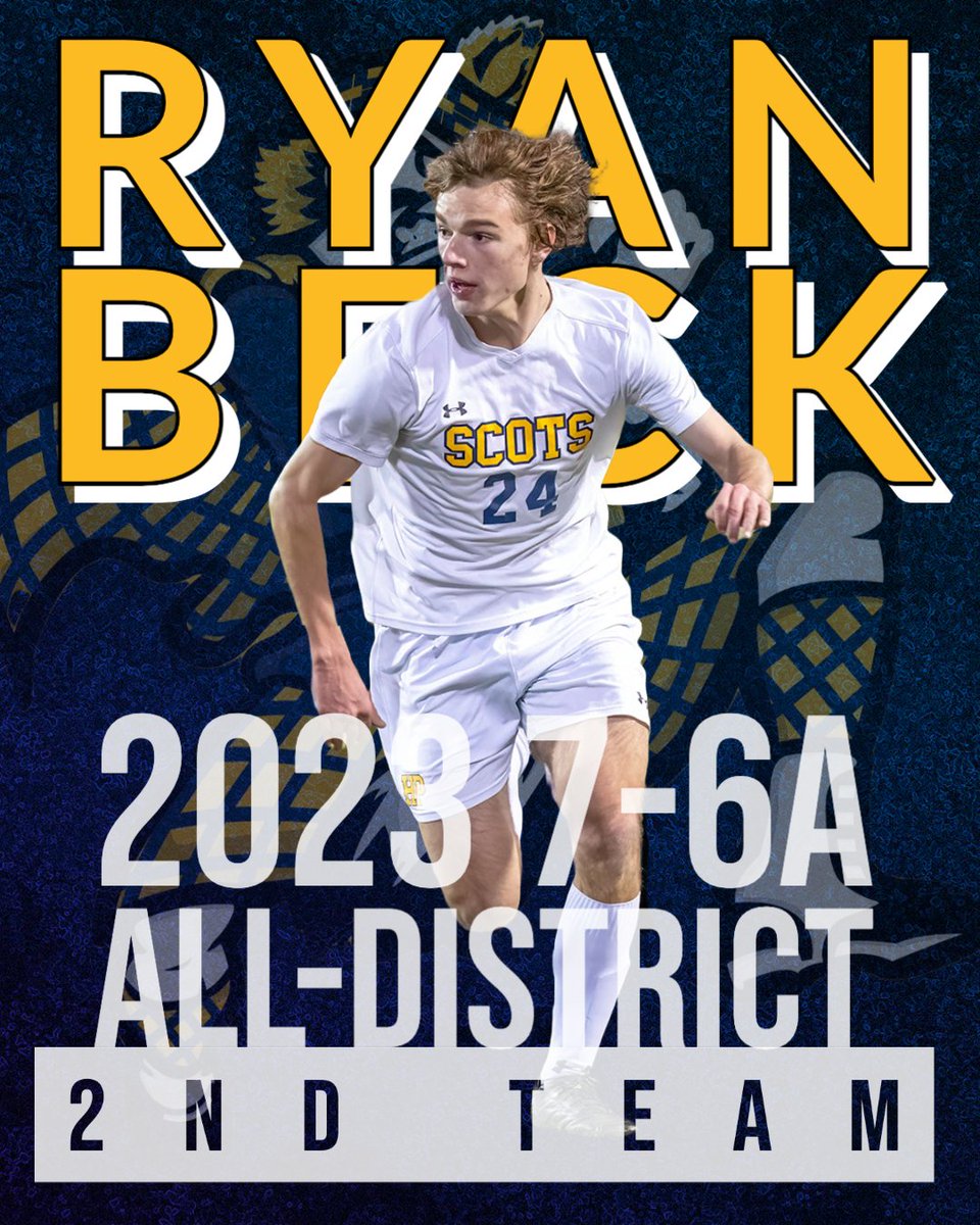 District 7-6A All-District Awards  

Ryan Beck
2nd Team  

When is comes to "sweat-work", no one does more than Ryan.  Relentless in his pursuit of the ball, a leader in our classrooms, and a solid friend/Teammate.  Congrats Ryan!