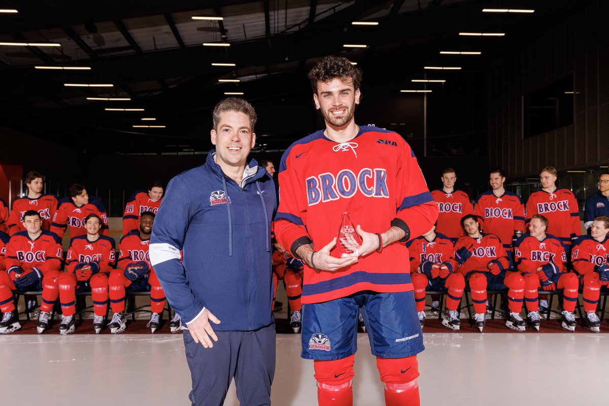 BrockMensHockey's tweet photo. Congratulations to Jordan Stock as he was given the Emerging Badger award! https://t.co/MPoBKygQov