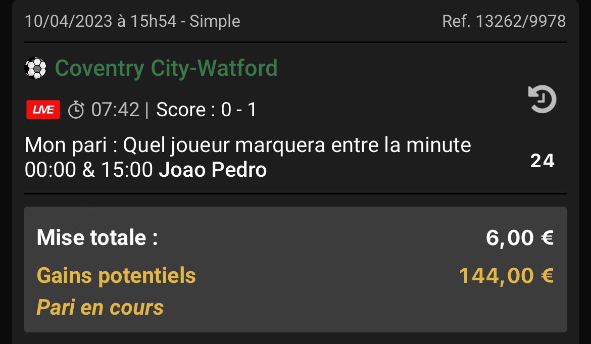 clefdugain's tweet image. 200€ (25 x 8) distribués à 8 personnes au hasard parmi les RT si Joao Pedro marque 3 buts ou plus aujourd’hui. 

Pour participer, RT ici..

Tirage au sort ici à 20h si succès…