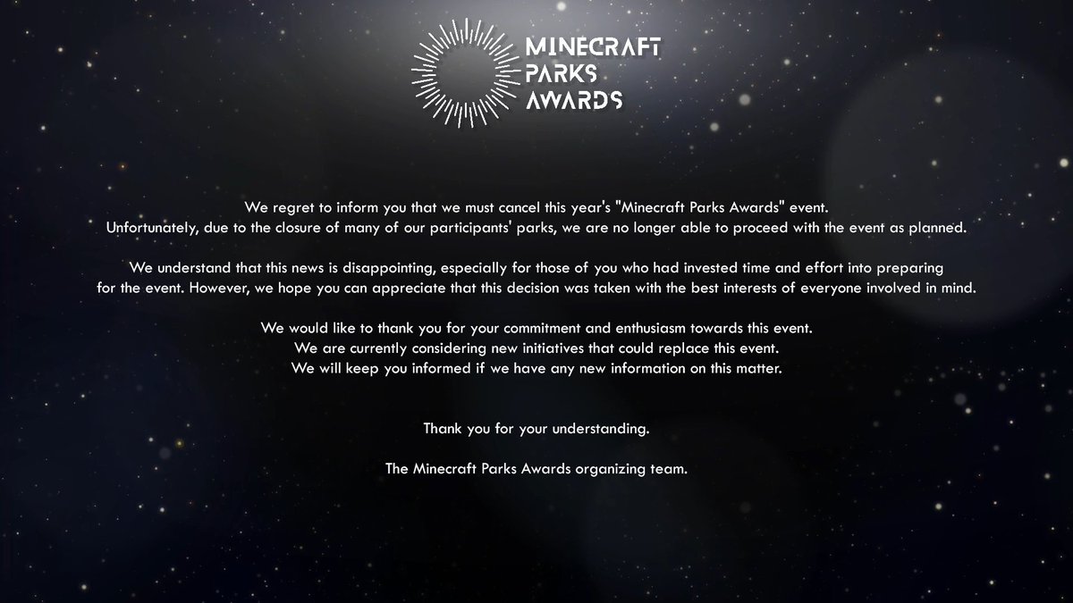 Minecraft Parks Awards tweet media