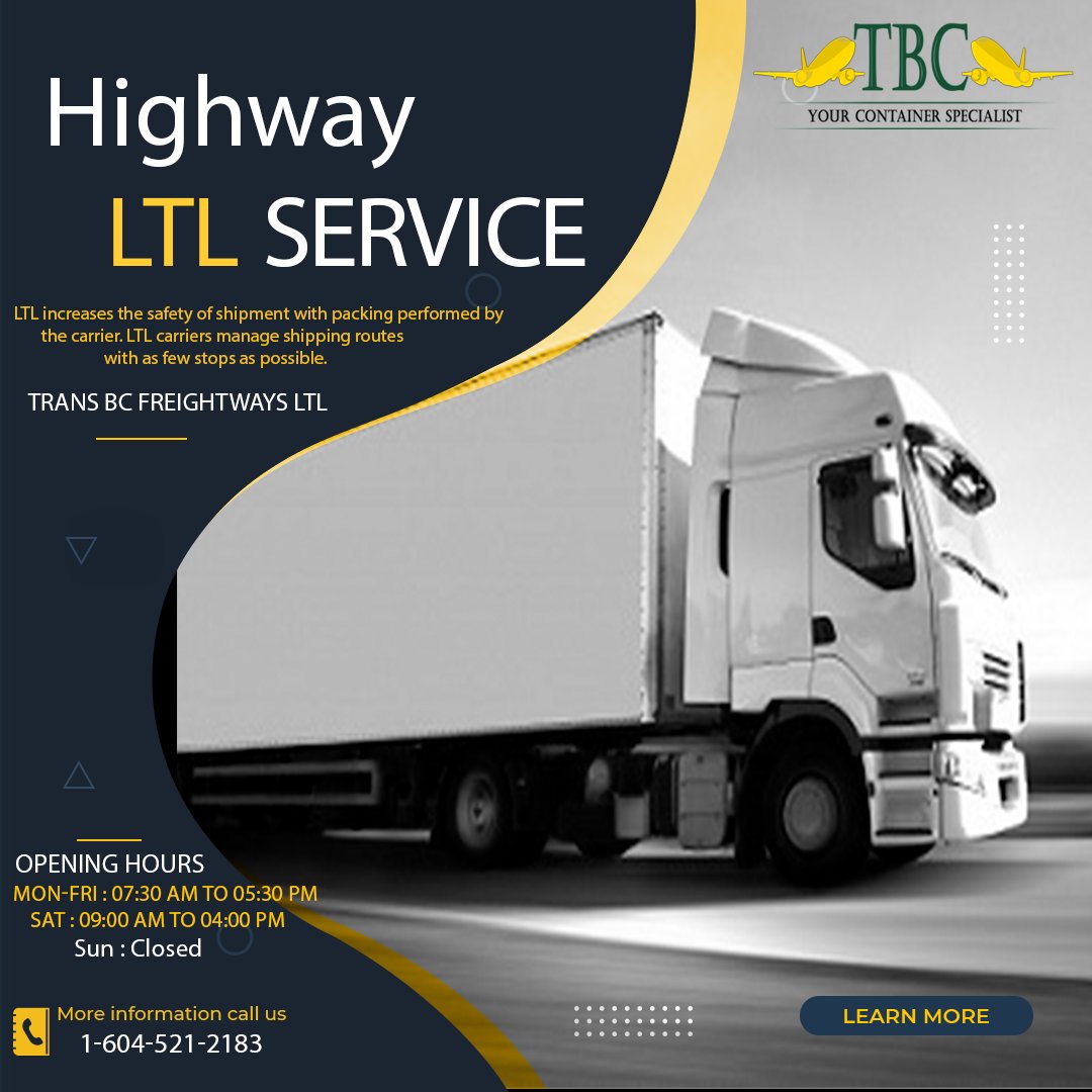 transbc2's tweet photo. Trans BC Freightways LTL is an acronym for a shipment that is less than a truckload. It’s a cost-effective way to deal with smaller loads,but not many carriers offer this service.
Contact us for LTL to Calgary, LTL to Edmonton, LTL to Alberta any area. https://t.co/jo5Vl0sSbN