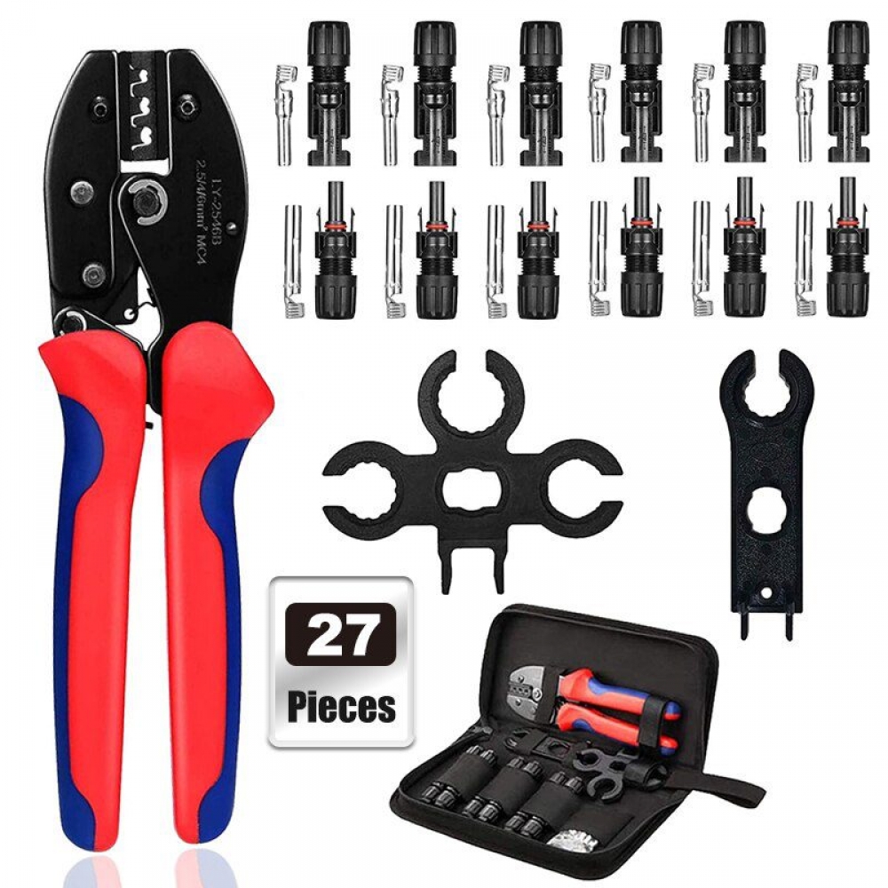 #interior #homeorganizers Solar Crimping Pliers Tools Kit For MC4 Cable Electeical Connectors Solar Panel PV Cable 6 Male Female Connectors Termianls Sets sunwind4all.com/solar-crimping…