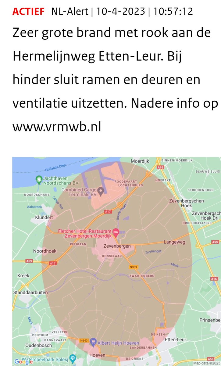 Informatie over de huidige #NLalert in #EttenLeur. Zeer grote brand met rook aan de Hermelijnweg Etten-Leur.
crisis.nl/nl-alert/nl-al…
