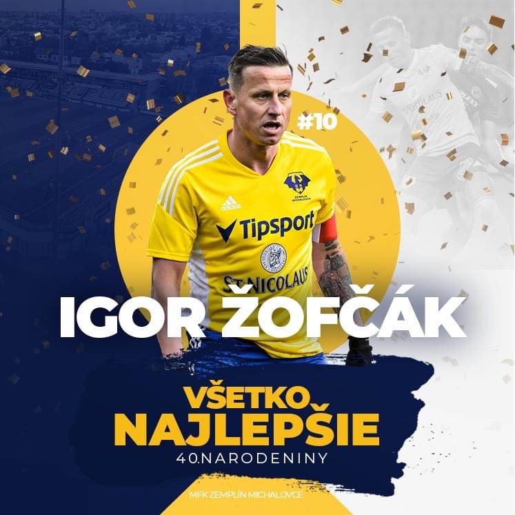 Jubilejné 40. narodeniny dnes oslavuje náš kapitán a ikona nášho tímu Igor Žofčák 🥳🟡🔵
