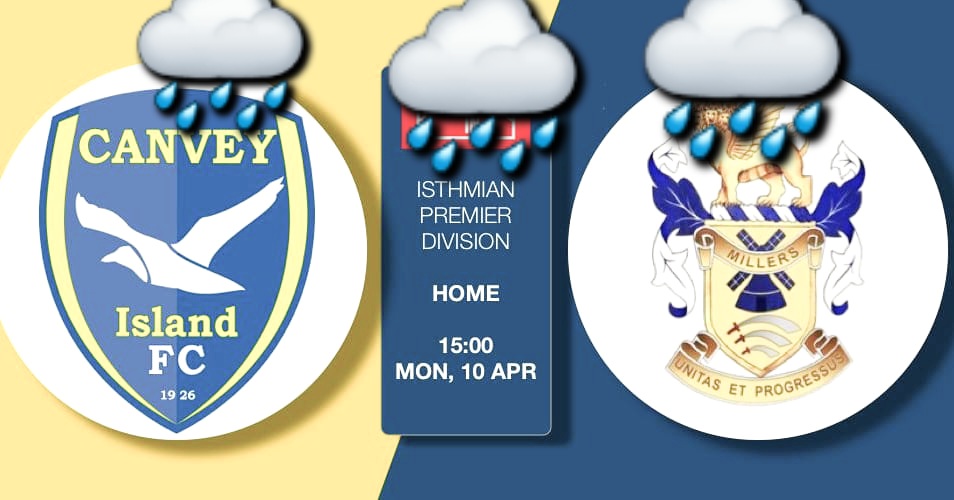 CIFC's tweet photo. ❌️ GAME OFF

🌧 Unfortunately, due to a failed pitch inspection after persistent rain, our match this afternoon against @AveleyFC has been postponed.

A new date will be announced in due course. https://t.co/l947VZc0aR