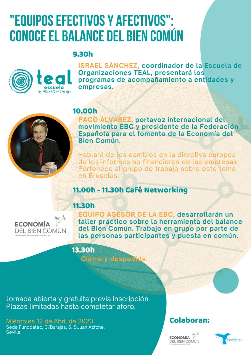 Conoce el Balance del Bien común. Jornada abierta. Jueves 12 de abril. EBC de la mano de <a href="/EscuelaTeal/">Escuela Organizaciones TEAL</a> Inscripción: somosteal.org/event/jornada-…