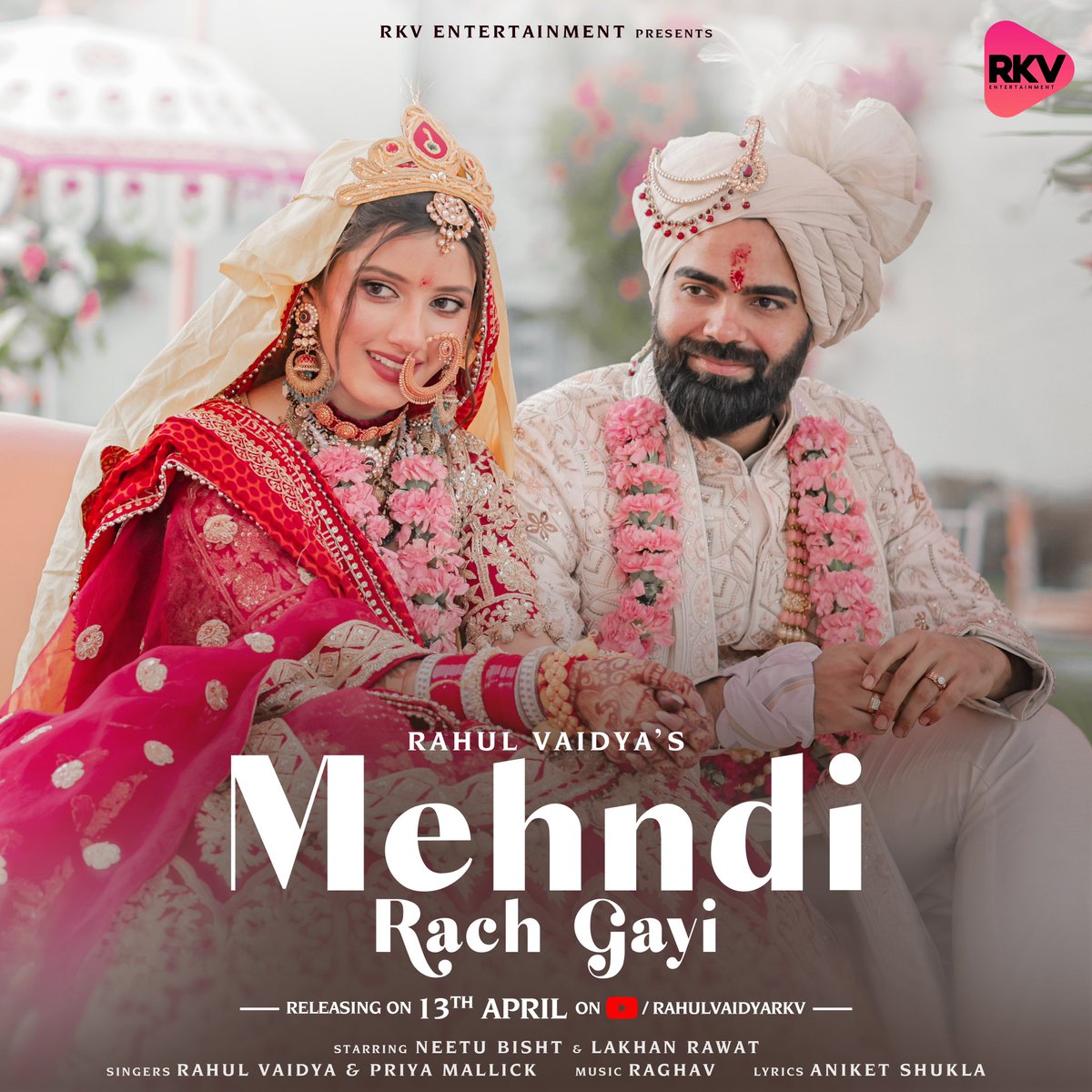 The Biggest Shaadi Song of the year “Mehndi Rach Gayi”! A Song which is gonna be played at every wedding &amp; we are sure every bride and groom are gonna just love this song to no ends!  Out on 13th April 12 pm on Rahul Vaidya RKV’s Youtube channel and all audio streaming platforms.