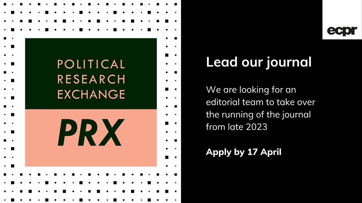 🔔 Reminder - Just 1️⃣ week left to finish off that application for our 🆕 Editorial Team!

🔎 Check you've included everything to show us how you can help take 📔 PRX to the next level 🚀

Apply here 👉 bit.ly/3lZdu2R #EditorialJobs #PolSciJobs #AcademicJobs