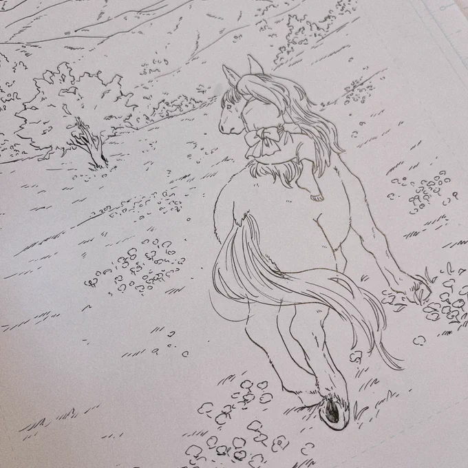 【お知らせ🪺】
担当さんから宣伝OKとのことだったので…柳田國男『遠野物語』のコミカライズを出版します🐴🌲✨KADOKAWAから来年2月ごろ発売予定です🌿言い伝えの群れの再編集はとても楽しい…現代でも読みやすいよう改変を加えながらも原作を尊重した漫画を作っております!楽しみにしててね🪶 