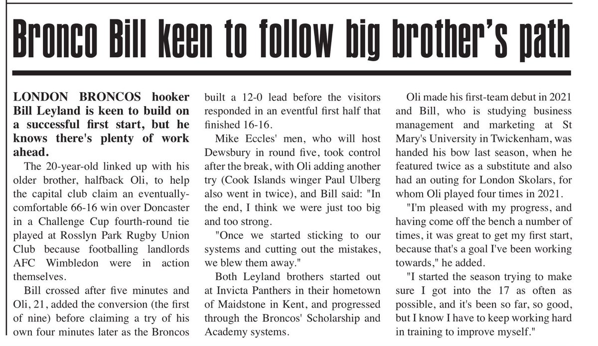 🅛🅔🅨🅛🅐🅝🅓 ➡️🅛🅔🅨🅛🅐🅝🅓 🔥🔥

Great to see 2 of our own getting the headlines in the national #rugbyleague press. We are extremely proud of them both here at the 🐆. 

Mens Pre Season continues this week on Thursday at Panther Park from 7pm.