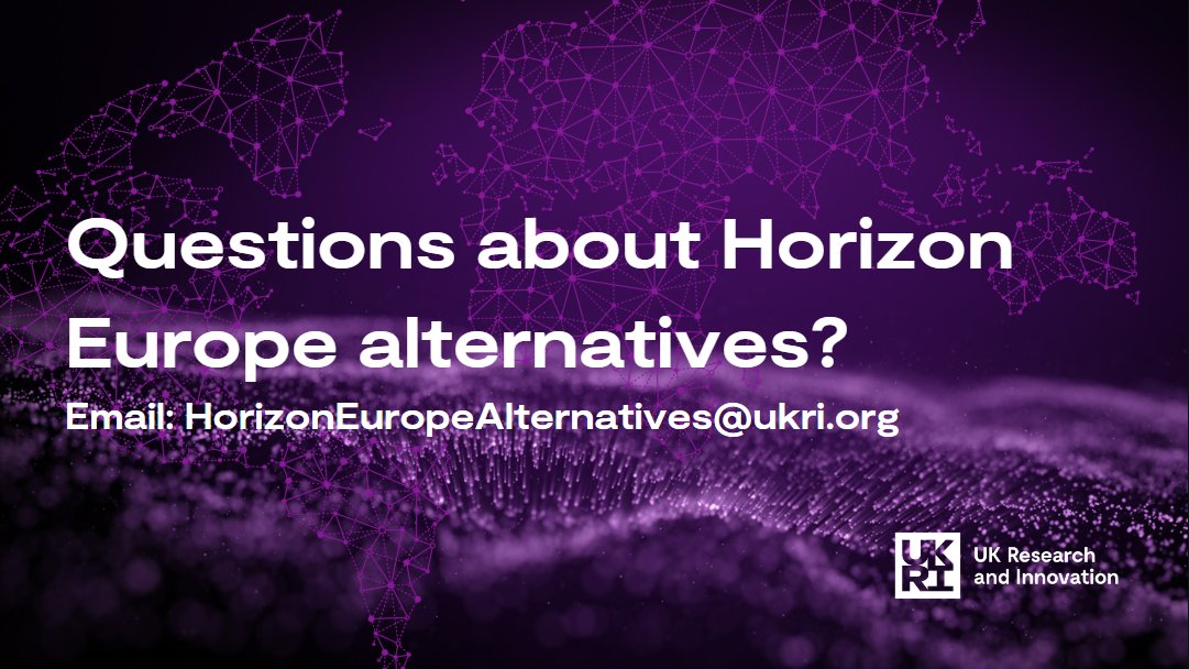 UKRI_News's tweet photo. We’ve opened an email inbox for your questions about UKRI’s role in implementing transition to new arrangements if the UK is unable to associate to Horizon Europe. 

Contact our team at HorizonEuropeAlternatives@ukri.org https://t.co/g1nqlTzVTR