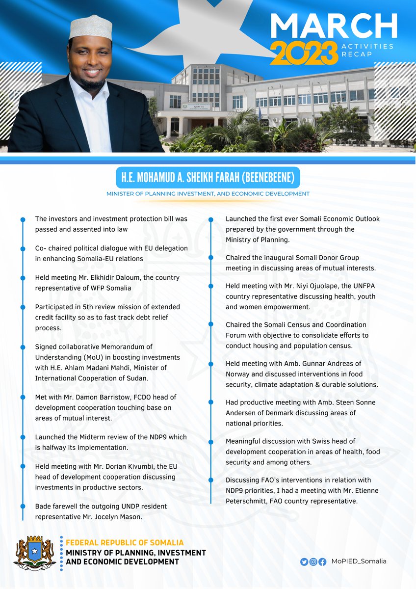 MoPIED on Twitter: ".@MoPIED_Somalia is delighted to share a summary of