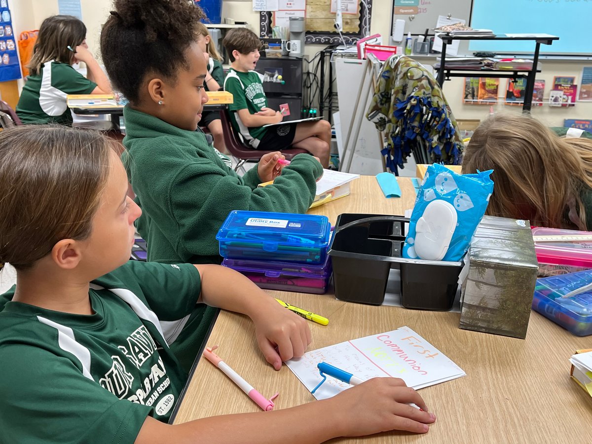 OurSaviorFLsch's tweet photo. 4th grade is learning about Gods three sacraments in preparation for their first communion! #osls #livelove #golivelove https://t.co/Lu2hvzj1Cl