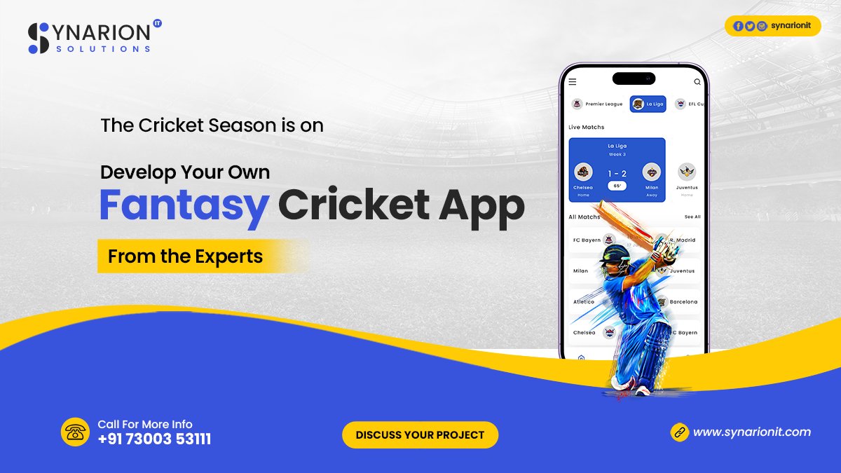 synarionit's tweet image. The fantasy sports industry is on the Rise and the cricket season is in full swing, now is the best time to turn your fantasy sports app idea into reality.
#FantasySportsApp #FantasyAppDevelopment #IPL2023 #SportsAppDevelopment #FantasyCricket