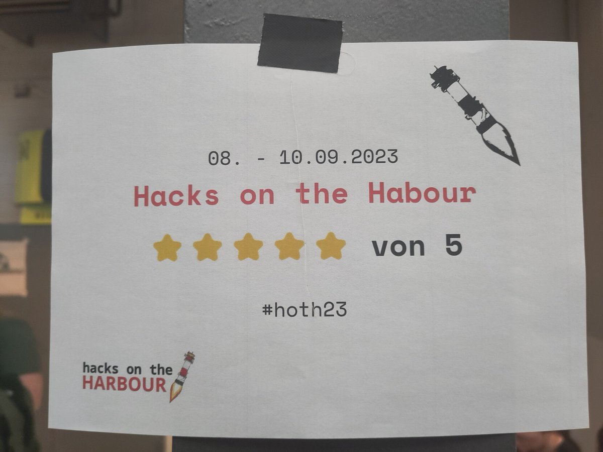 Hallo liebe #eh20, vielleicht habt ihr unsere Plakate gesehen. Wir veranstalten vom 08. bis 10.09.2023 das Hacks on the Harbour in Sønderborg, Dänemark und würden uns sehr freuen, wenn ihr dabei seid!
CFP und Ticket Seite kommt b…
chaos.social/@chaos_fl/1101…