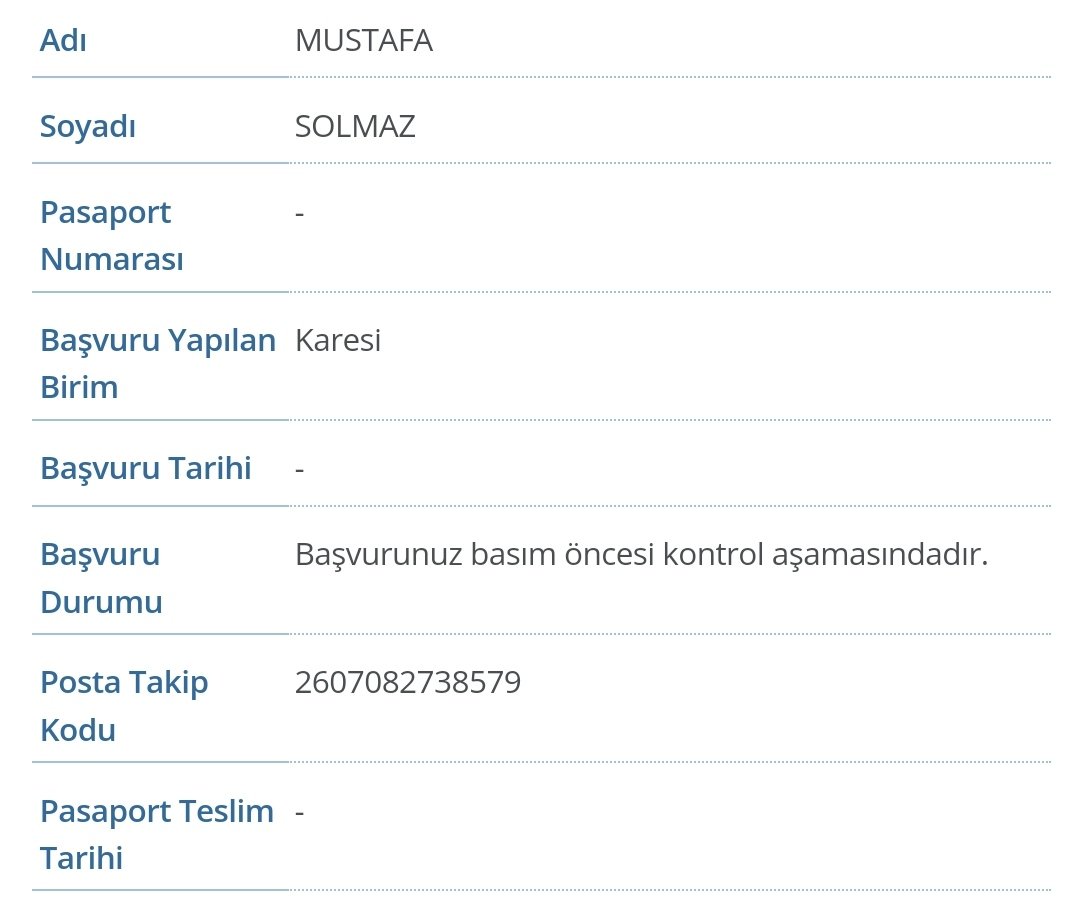 mstfasolmaz's tweet image. 31Mart2022 tarihinde pasaport başvurusu yaptım.Defalarca kez 199 hattını arayıp talep oluşturmama rağmen değişiklik olmadı. Başvuru durumu basım öncesi kontrol aşamasındadır kısmında kalmıştır.En kısa sürede gereğinin yapılmasını talep ediyorum.@TCNufus @TCNufusDestek