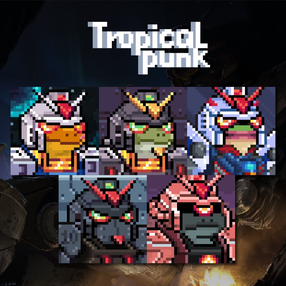 🚨Another Day, Another Drop 🚨
TropicalPunk Series : Gundam Edition 

Tropical Punk #006 #007 #008 #009 #010

Auction Details
Time : 24 H
Reserve Price : 0.5 $Sol
Bid increase : 0.15

NOW LIVE !! Only on
<a href="/exchgART/">Exchange Art</a>

RT &amp; Likes appreciated✨
🔗Link below