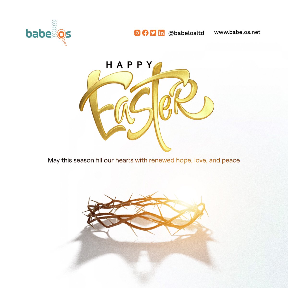 Babelos's tweet photo. Easter is a time to rejoice and be assured that all is forgiven. May the celebration of #Easter bring you renewed faith, happiness, and peace. Happy Easter Celebration

#Babelos #Babelosltd #languagesoftware https://t.co/mw50rWndQF