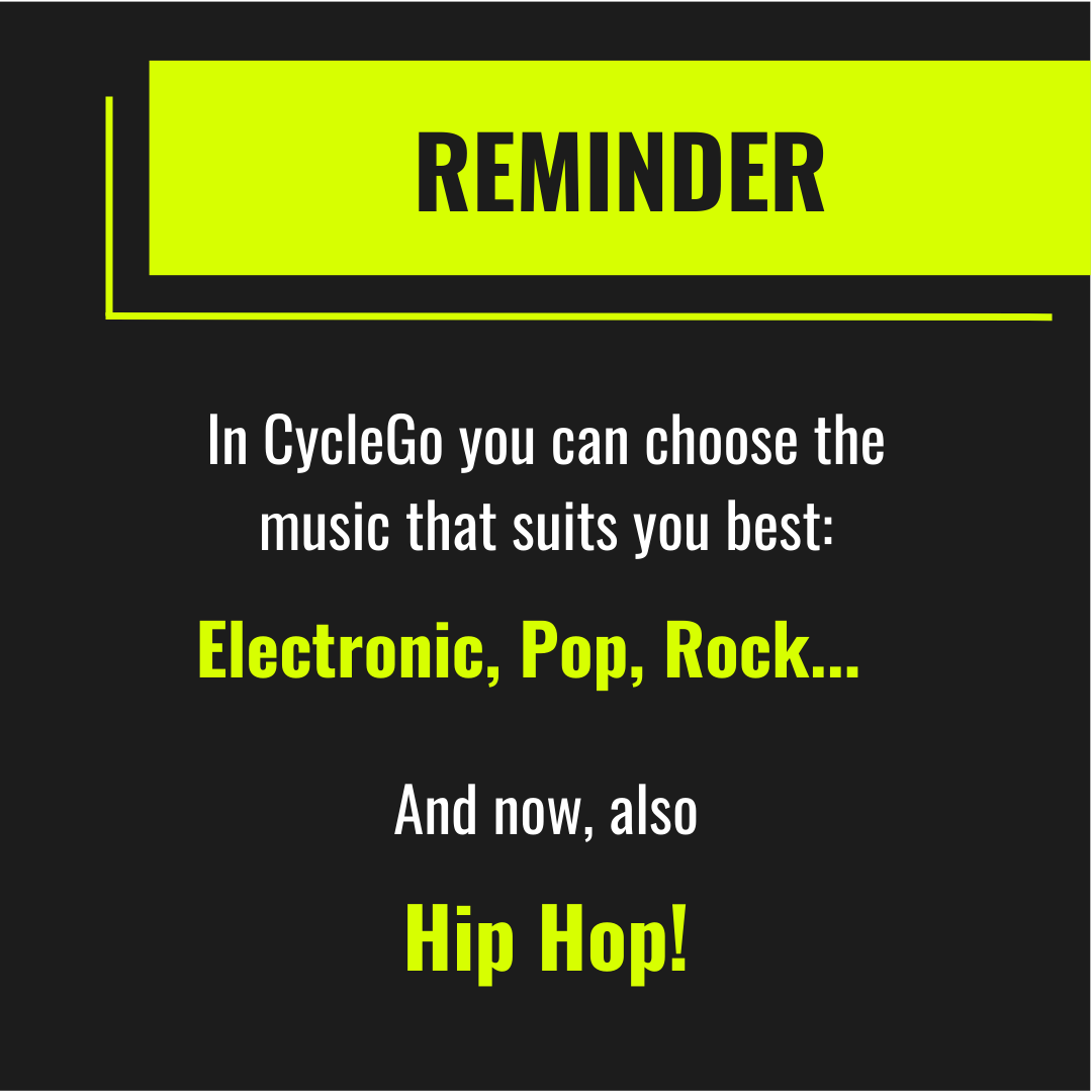 CycleGoApp's tweet image. For exercise to be effective, consistent and fun, you need to choose music that motivates you!

In CycleGo you can choose Electronic music, Pop, Rock and now, INTRODUCING HIP HOP music!
linktr.ee/cyclego

#cyclegoapp #cycletraining #FitnessApp    #IndoorCycling #trainingapp