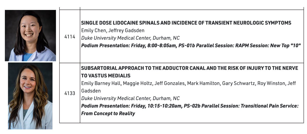 AmandaKumarMD's tweet photo. Officially starting the countdown to the epic #ASRASPRING23 #ASRA100 meeting. Just 10 DAYS until we catch up with old friends in sunny Florida. What am I excited about? Showing off our fellow and future fellow at their Best of Meeting Podium Presentations! @Duke_Anesthesia https://t.co/y8RxBLzBaw