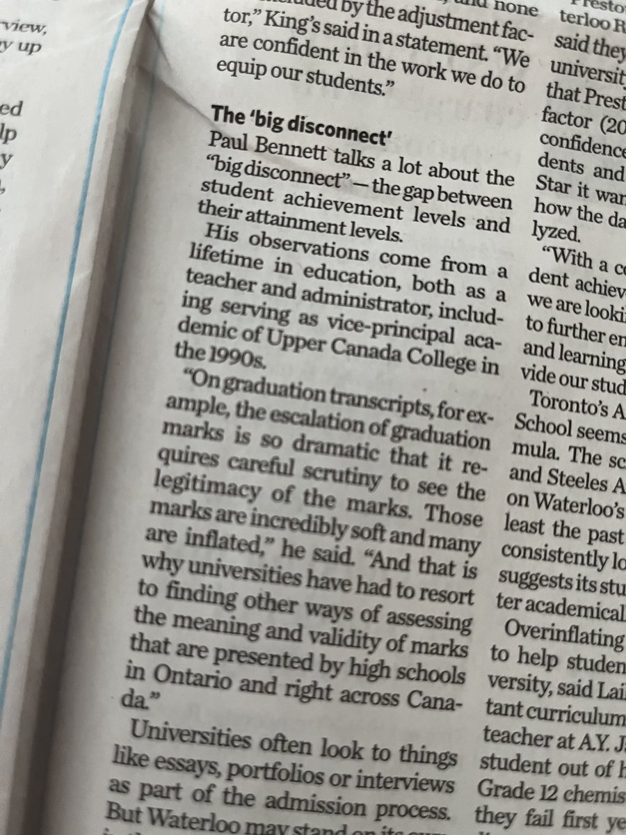 Educhatter's tweet photo. Grade Inflation and University Admissions: “The Preparedness Problem” and the “Big Disconnect” are two of my favourite topics. Now you know why. It’s fully explored in #TheStateoftheSystem @McGillQueensUP Ty Janet Hurley for framing it up for the informed public #cdned https://t.co/pi0I3vNA5c
