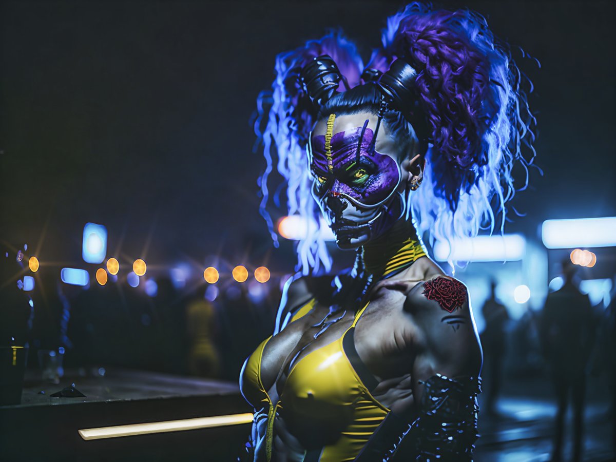DaemonB31870747's tweet photo. Step right up and meet the queen of screams, she'll haunt your dreams. With razor-sharp teeth and eyes ablaze, she'll make sure your terror never fades. #HorrorArt #ClownQueen #DaemonAI https://t.co/40RDYNvic6