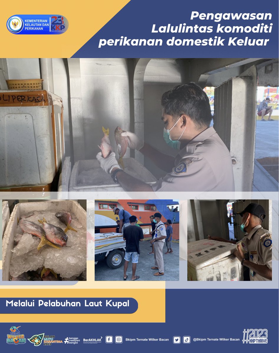 wilkerbacan's tweet photo. 10/04/23 #OneHealthKIPM Giat Pengawasan Lalulintas media pembawa komoditi perikanan domestik keluar melalui pelabuhan Laut Kupal Tujuan Ternate #KKPThrive @kkpgoid @bkipm_kkp @BuTariPmk @BKIPMTernate @arsal_azis @Ambodallemardia @UHardianto @Naidil_yahya28 @AliNazarudin https://t.co/clvec2Hf7z