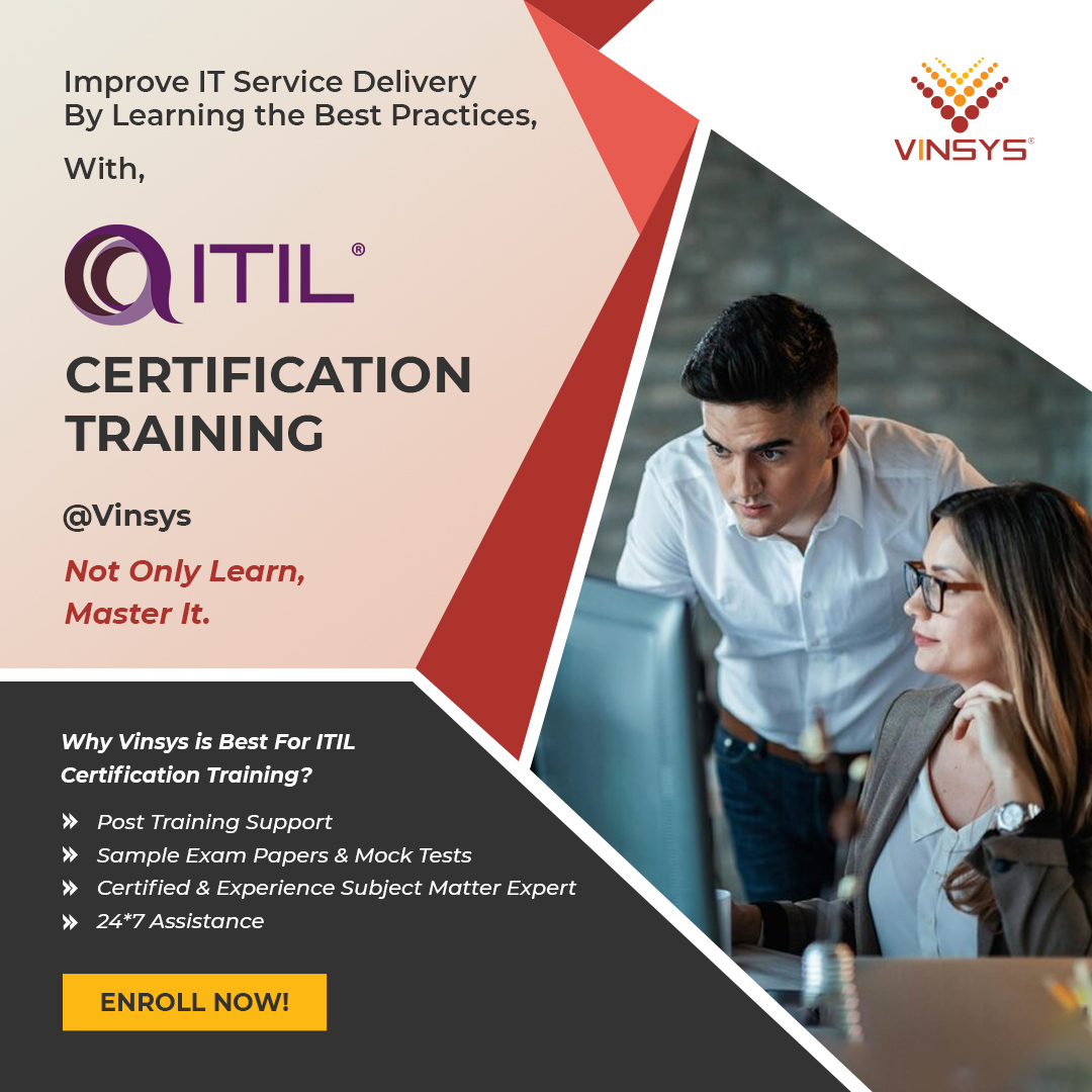 VinsysOfficial's tweet photo. Stand out tall in the competitive job market & gain the skills and knowledge required to become an #ITIL expert with Vinsys' comprehensive training program.
Look no further! Enroll now with #ITILCertification training.
For flexible training options: enquiry@vinsys.com https://t.co/aNT6vgF35C