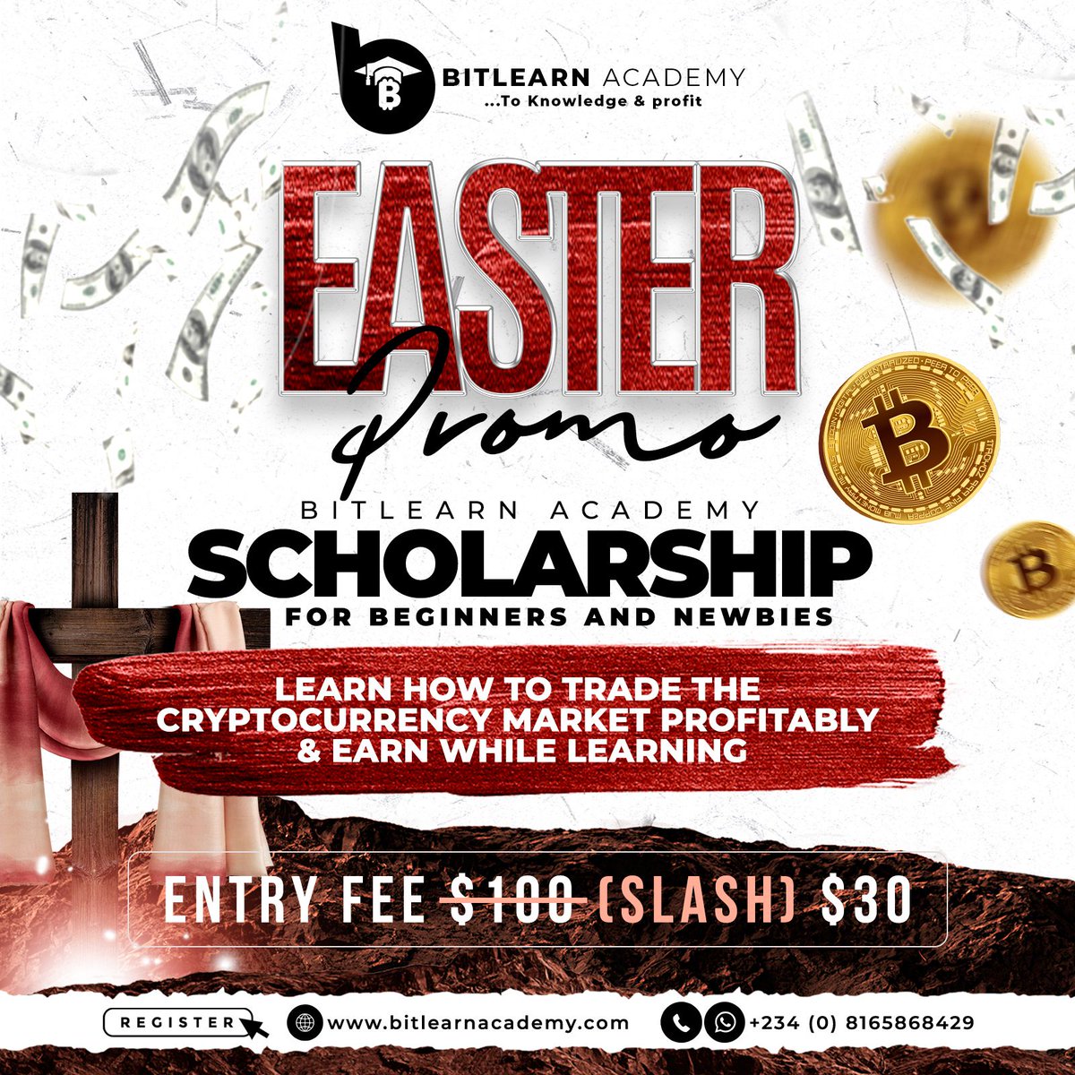 BitlearnAcademy's tweet photo. Easter Promo!!

At a subsidized rate, access quality Basic and Intermediate courses on Blockchain and Cryptocurrency Trading at https://t.co/oi2sDFACrm

#scholarships #Crypto #Bitlearnacademy https://t.co/ubDrhL7xEQ