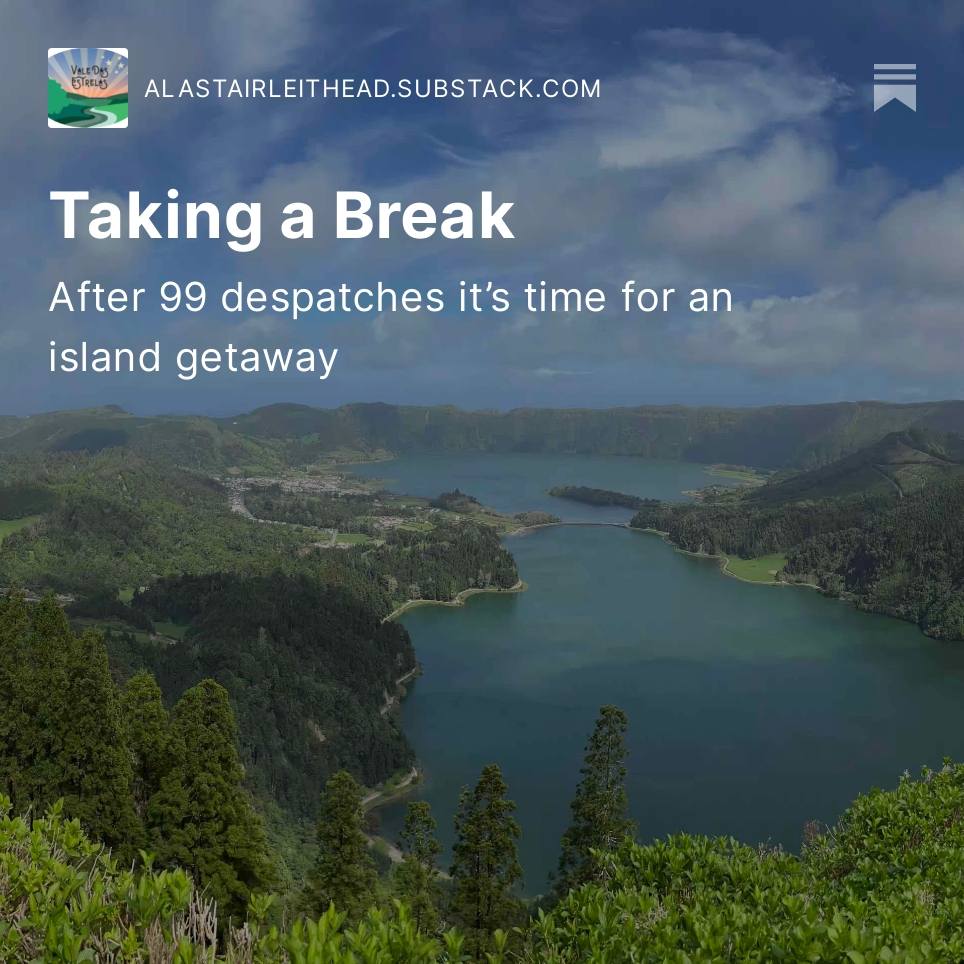 Planning an island getaway? I'd recommend this beauty in the middle of The Atlantic Ocean.
alastairleithead.substack.com/p/taking-a-bre…