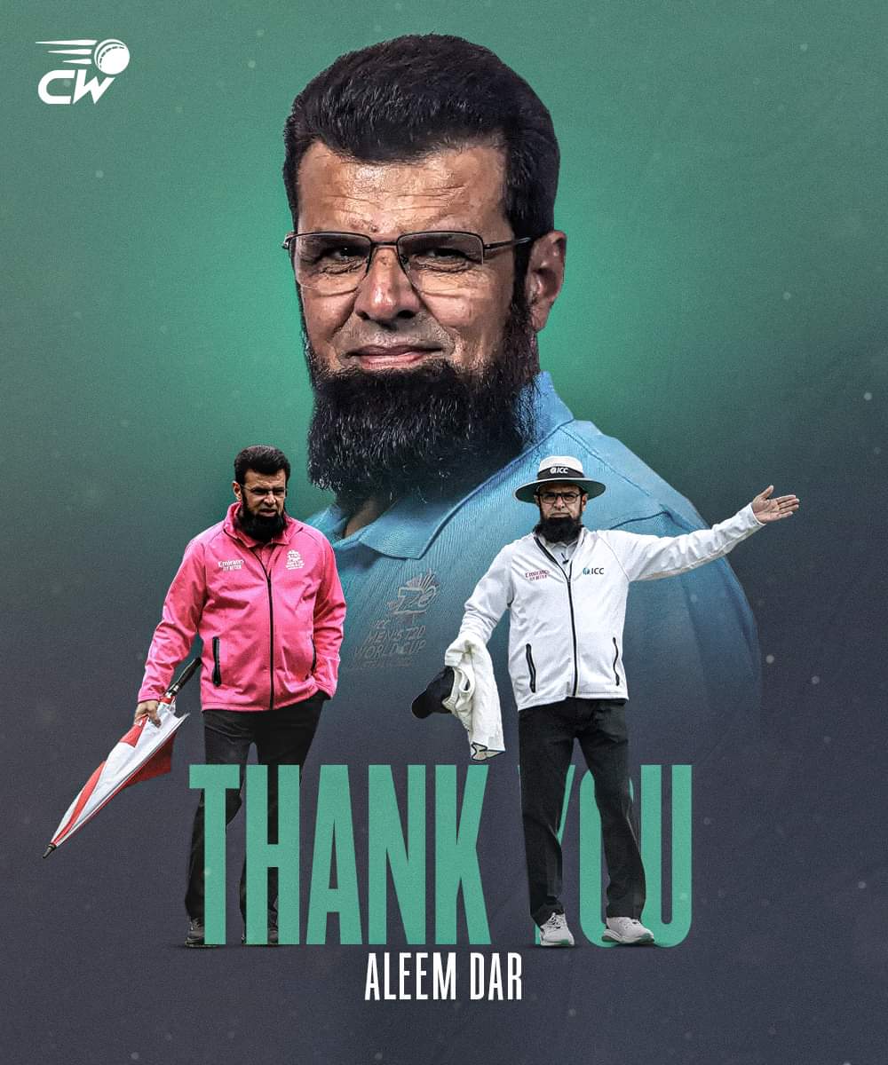 Rashid_FGRF's tweet photo. World-renowned umpire Aleem Dar ended his 24-year-long career 🙌 

He has officiated more international matches than any other umpire 👏

#ThankYouAleemDar #AleemDar #ICC #BANvIRE #Cricket https://t.co/dgsE51oM8n