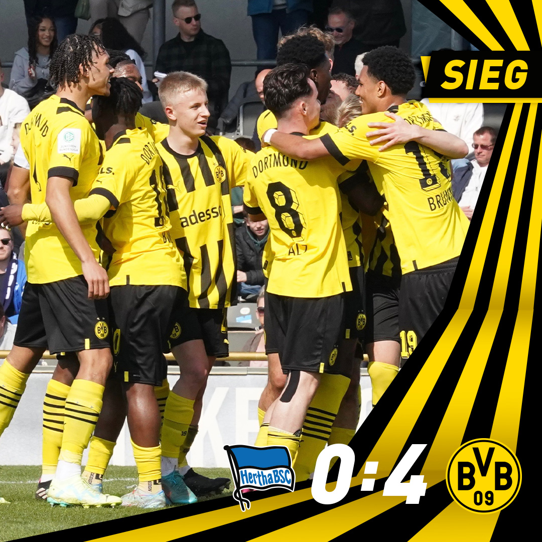 BVB's tweet image. ⏱️ Und Ende! Vier Rijkhoff-Treffer schaffen eine sehr gute Ausgangslage für das Rückspiel am kommenden Samstag in Dortmund-Brackel (11 Uhr). Klasse, Jungs! 🙌🔝 #BSCBVB