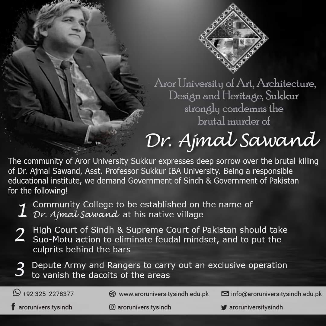 ArorUniversity's tweet photo. #JusticeForAjmalSawand https://t.co/tshkA7dgQs