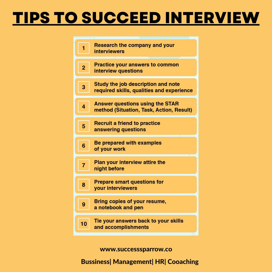 Tip to succeed INTERVIEW... #successsparrowconsultancy #uaejobs #uae #dubaijobs #dubai #jobsearch #recruitment #jobsinuae #gulfjobs #jobsindubai #job #abudhabi #hiring #jobseekers #dubaijob #abudhabijobs #vacancy #gulfjob #gulf #jobsearching #hiringnow #dubaijobseekers #careers