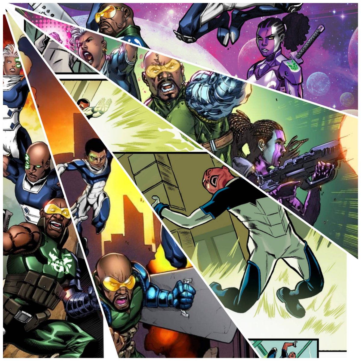 CHustleComics's tweet photo. Two issues.  One family.  One mission.  One Kickstarter.  May The Last Line comes to the masses and steps up.  Be Ready
#ConstantHustleComics #longlivethehustle #blerdcon #indiecomics #blackcreators #comicbooks #blackownedbusiness #representationmatters
https://t.co/ajnj8Edb07 https://t.co/XvQF1Dl4g9