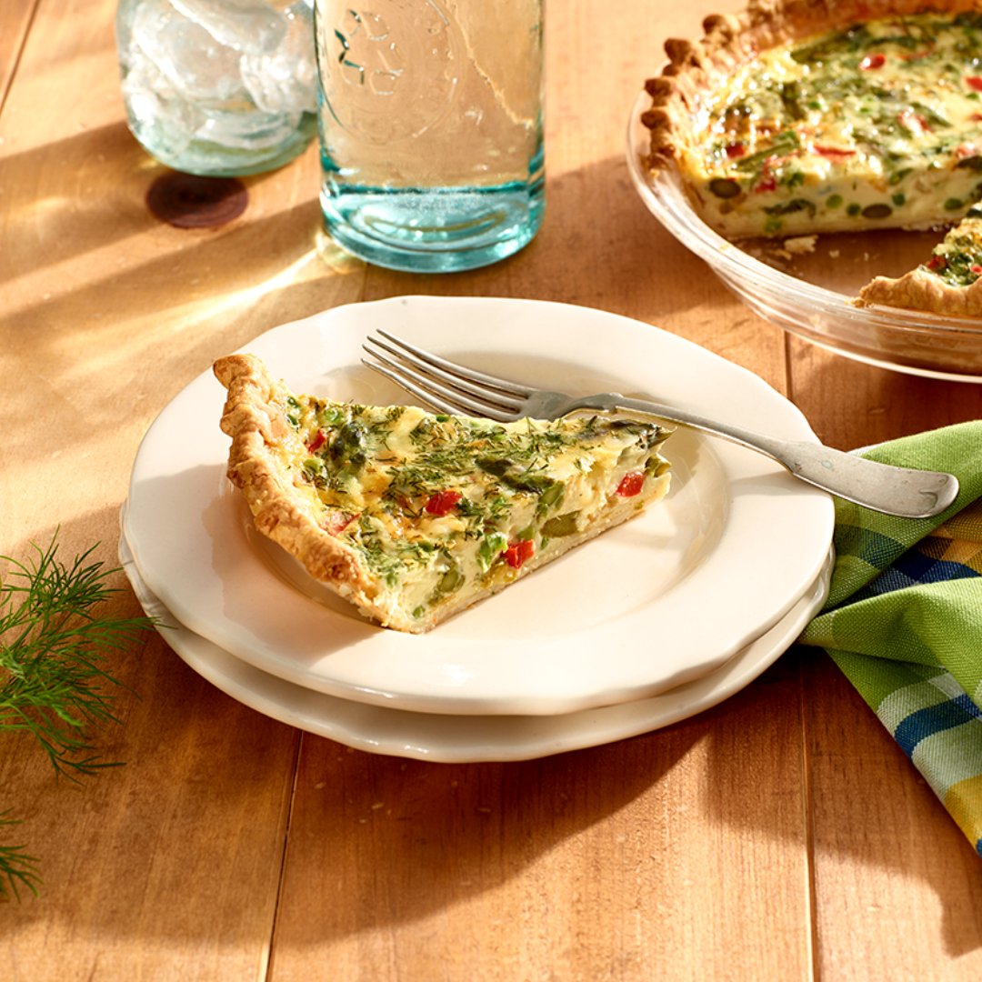 GetCracking's tweet image. Celebrate the season with this colourful and tasty combination of spring vegetables seasoned with fresh dill in this Italian-inspired quiche. getcracking.ca/recipes/primav…