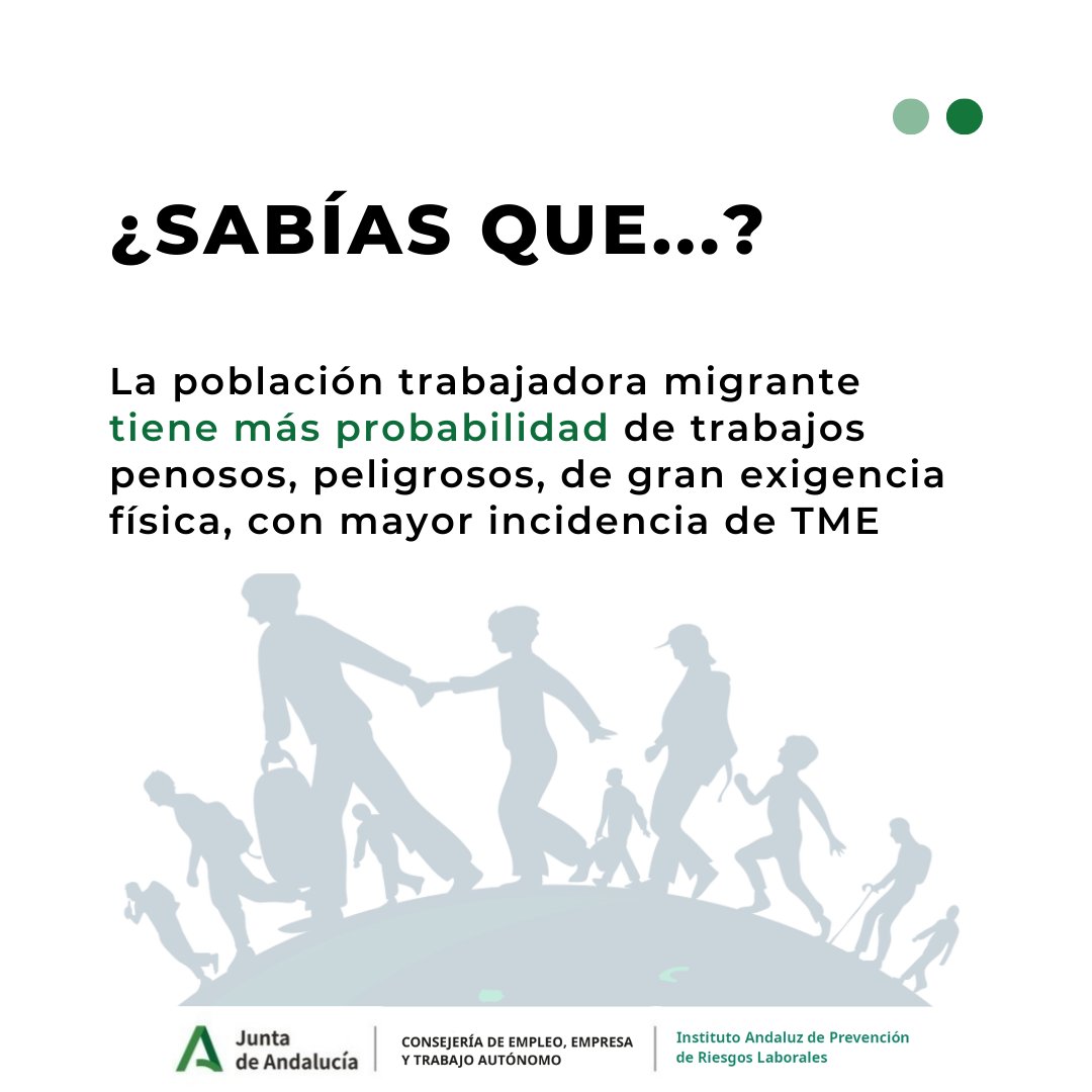 IAPRL's tweet photo. ¿Sabías que...?❗

Las personas #migrantes tienen más probabilidades de reportar #TME relacionados con el trabajo.

En #IAPRL queremos concienciar a la sociedad de esta realidad y luchamos por la igualdad laboral.

#culturapreventiva #prl#trabajosseguros #seguridadysalud https://t.co/kIo2DXVwIo