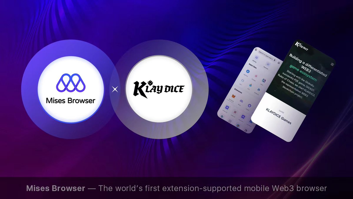 Mises Browser <a href="/Mises001/">Mises</a> and <a href="/klaydice/">KlayDice</a> have built a partnership.                

Mises Browser now includes KlayDice and recommends it in the #NFT area, providing quick access to its dApp and adding it to the Mises security whitelist to protect users from phishing sites.