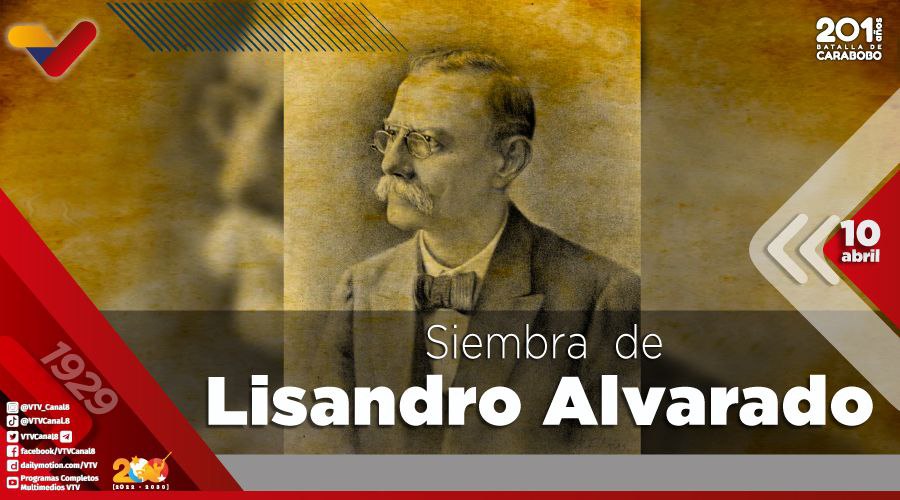 VTVcanal8's tweet photo. #EFEMÉRIDE🗓️| Este #10Abr se conmemora la siembra de Lisandro Alvarado 1929, médico, naturalista, historiador y lingüista venezolano. Por su destacada investigación fue incorporado como individuo de número a las Academias de Medicina, de Lengua y de Historia

#EsteEsMiPaís https://t.co/VPAqajvOXR
