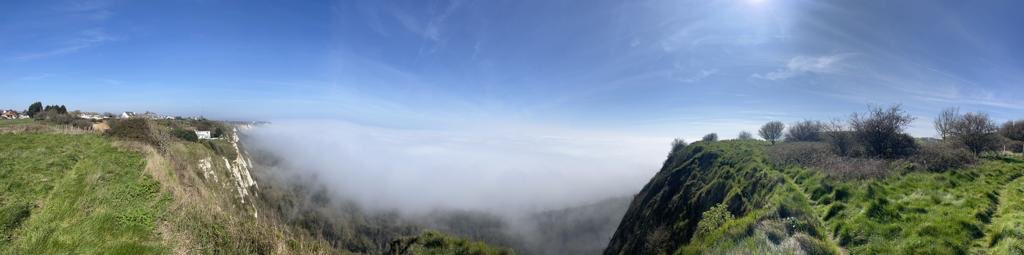 rrobinson72's tweet photo. I was in an interview for #homeisnotaplace with @johnymodern . I told them that England is a very beautiful country. They gave me a little pushback on it saying that was not their experience. So I’m posting this picture for all the doubters #dover #fog #cliffface #beauty #coast https://t.co/t9D8RuW7Tk
