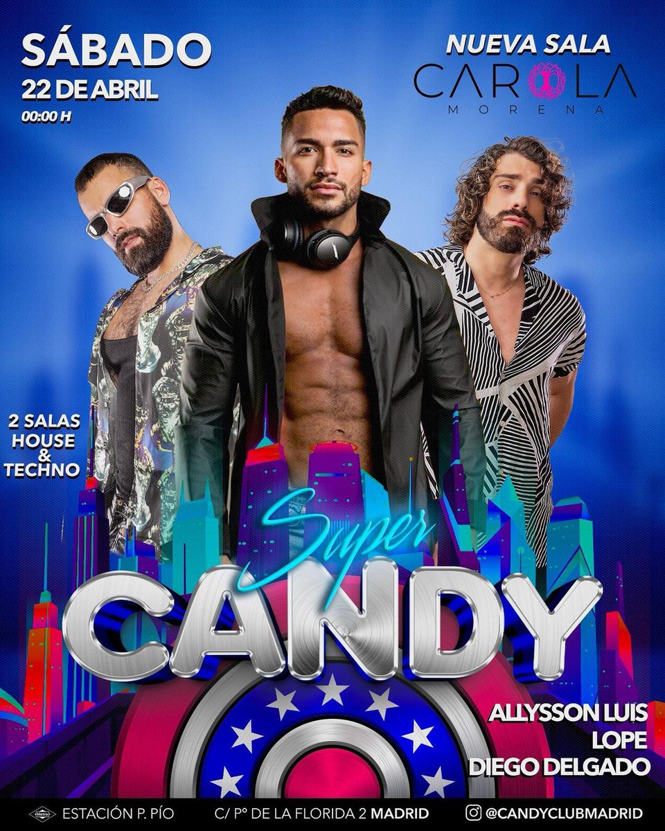 _carolamorena's tweet photo. 🚨SÁBADO 22 de Abril, SUPER CANDY SPECIAL EDITION!! 🍭 Con dos salas: House y Techno. Y un cartel impresionante.   

🎟️https://t.co/0B24ytyB6Q Entradas anticipadas. No te quedes sin la tuya!!! https://t.co/xaRnoHdACb