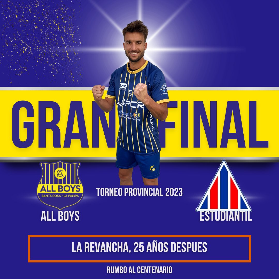 allboysprensa's tweet photo. ¡LA GRAN FINAL NOS TIENE COMO PROTAGONISTA!
La final del Torneo Provincial 2023 tiene a All Boys como protagonista. Este martes se hará el sorteo que determinará el orden de las localías. #TodosJuntos #QueremosLaCuarta
#AllBoysEsLaPampa
#RumboAlCentenario https://t.co/ZPuu80Xqxd