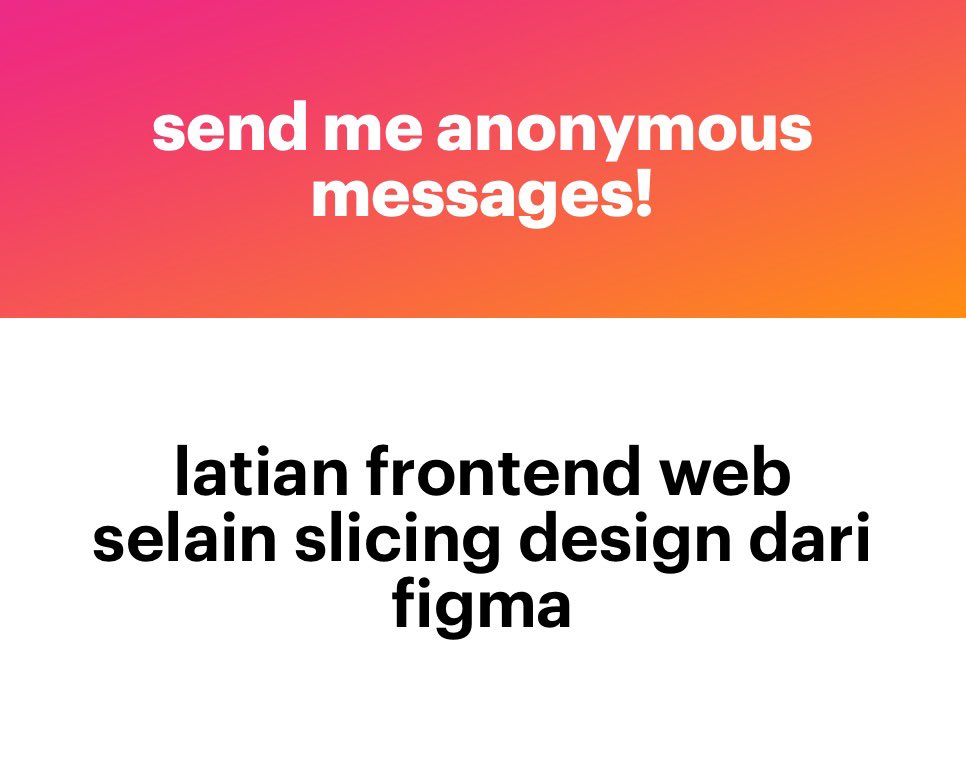 #ngl latihan Frontend?

- Test Logic di codewars dan Hackerrank
- Menulis di blog buat bljr dokumentasi
- consume API dgn graphql/rest api/ graphql-mesh atau teknologi lain
- over-engineering portofolio
- mock interview via adplist. Cari mentor senior dan minta koreksi
- cari