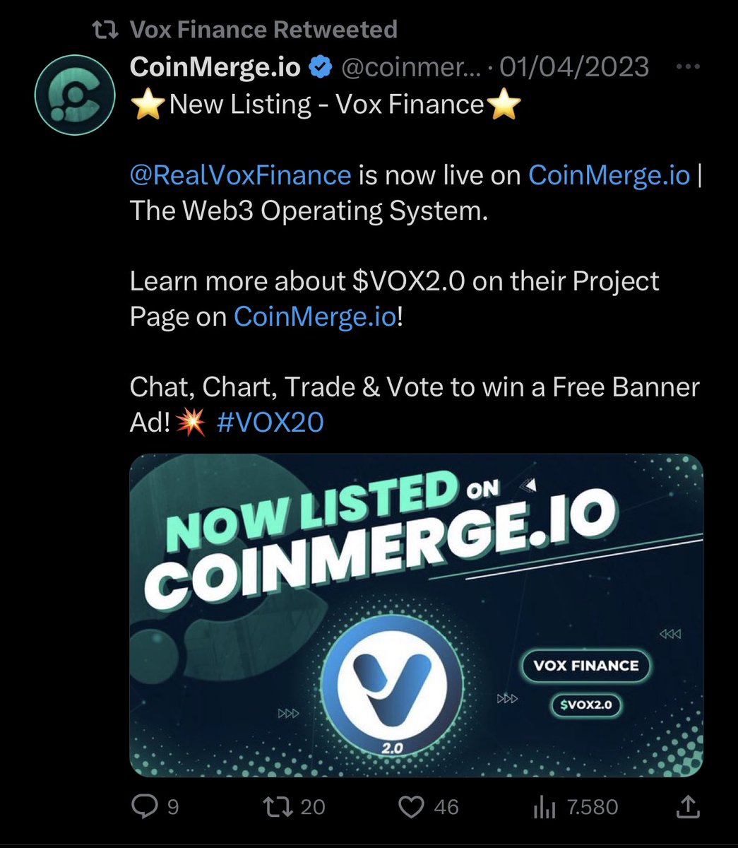 Bitcoinhabebe's tweet photo. @RealVoxFinance to get audited by UNORE Bringing #VOX2.0 one step closer. 

Also just got listen on https://t.co/nXtj8t4tB4 https://t.co/MeXdtbJk1E