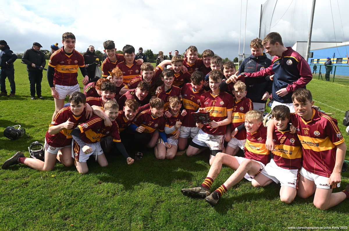 The Tulla lads celebrate their 2-10 to 1-01 win over Crusheen Tubber in the Feile B final at Caherlohan.