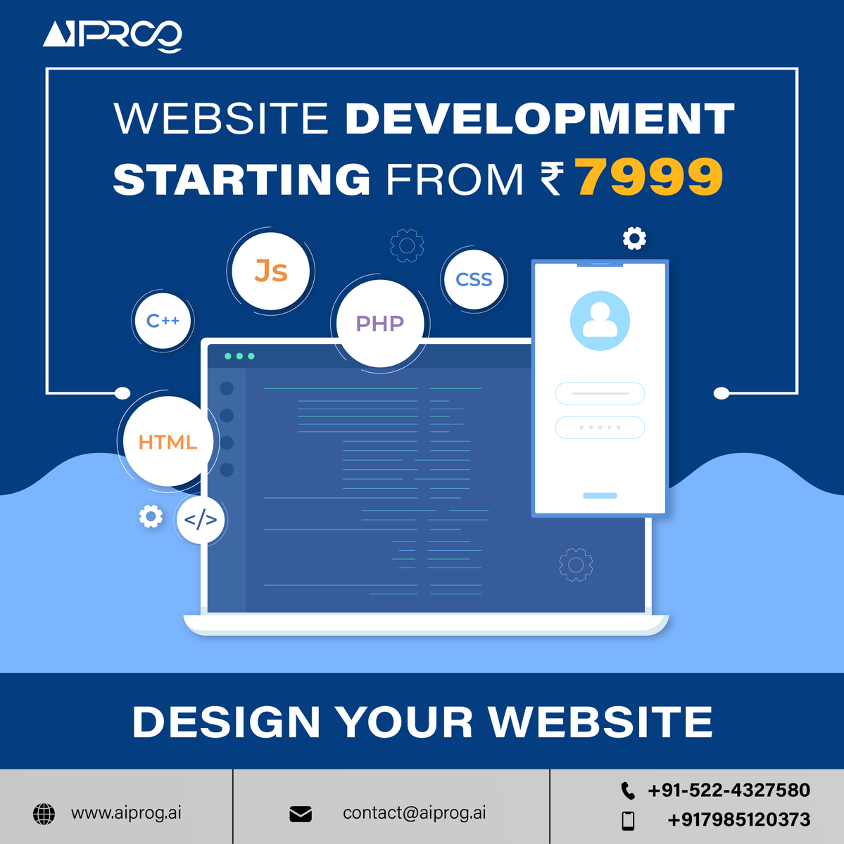aiprog_ai's tweet photo. Website Development Starting from ₹ 7999/- | https://t.co/jVsT79evMX
https://t.co/htcDQSPXkw

#aiprog #ai #websitedevelopment #php #js #css #html #softwaredevelopment https://t.co/ruESpzU1Ge