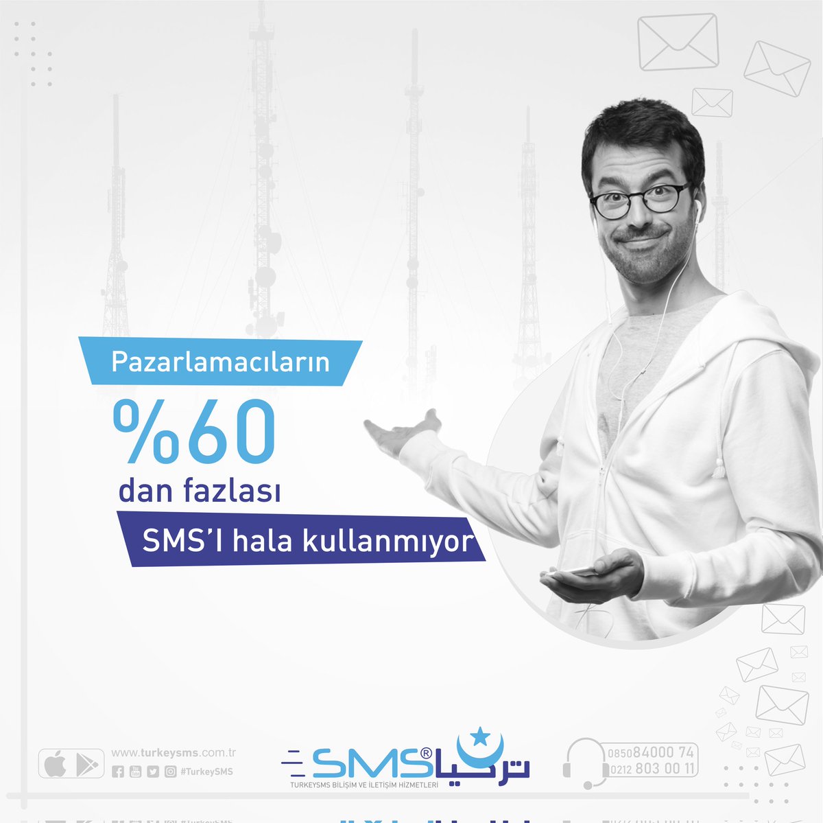 Etkili gibi görünen ancak kısa ve orta vadede zadece zaman ve para kaybı olan pazarlama yöntemleri yerine hedef kitlene daha hızlı ve doğrudan ulaşmak SMS ile mümkün.

#TurkeySMS #SmsMarketing #Pazarlama #Marketing #Girişimcilik #İletişim #Hedef